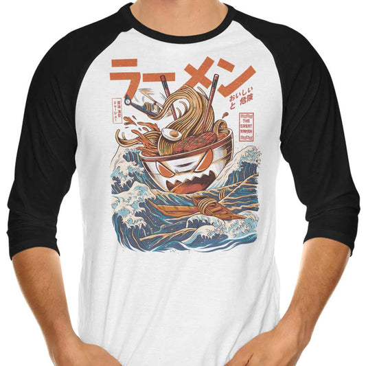 Great Ramen Off Kanagawa - 3/4 Sleeve Raglan T-Shirt