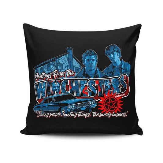 Greetings from Lawrence - Throw Pillow