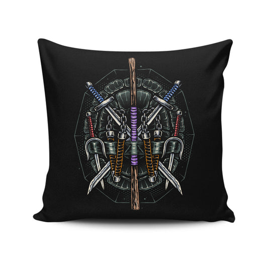 Half Shelled Weaponry - Throw Pillow