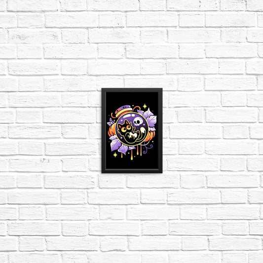 Halloween Bottled Kitten - Posters & Prints