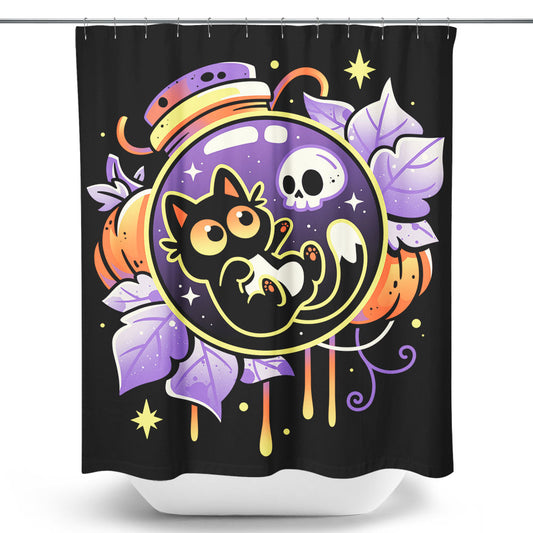 Halloween Bottled Kitten - Shower Curtain