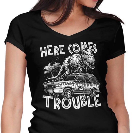 Here Comes Trouble - Women's V-Neck