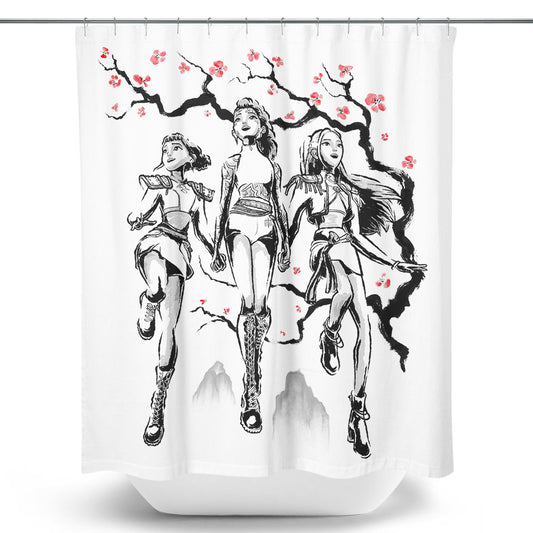 Hunter Harmony Sumi-e - Shower Curtain