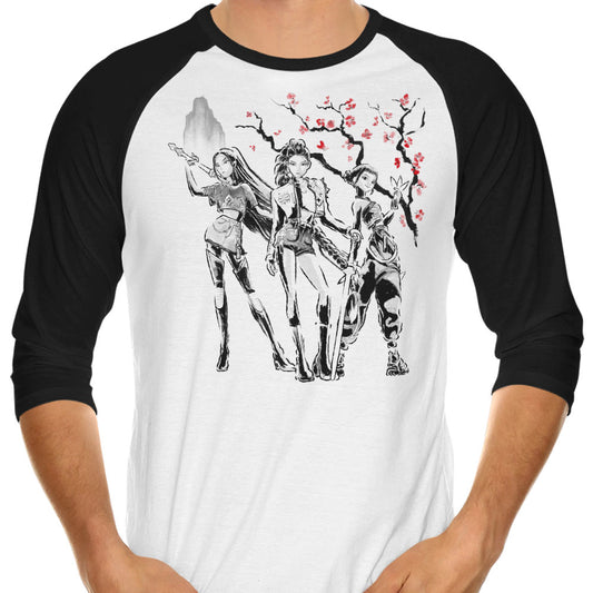 Huntrix Sumi-e - 3/4 Sleeve Raglan T-Shirt