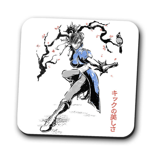 Kicking Beauty Sumi-e - Coasters