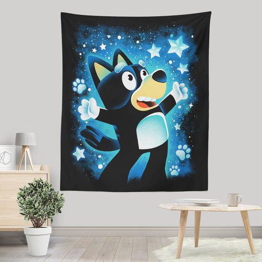 Little Blue Dog - Wall Tapestry
