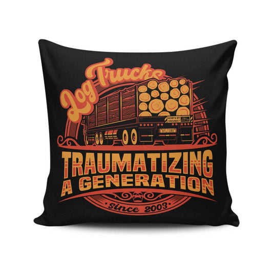 Log Truck Trauma - Throw Pillow