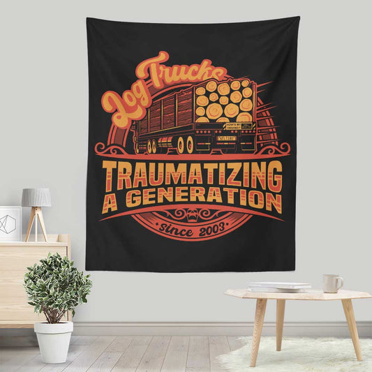 Log Truck Trauma - Wall Tapestry