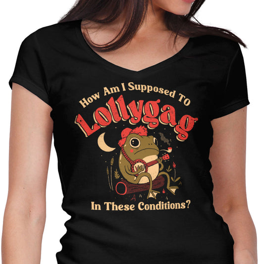Lollygagging Frog - Women's V-Neck
