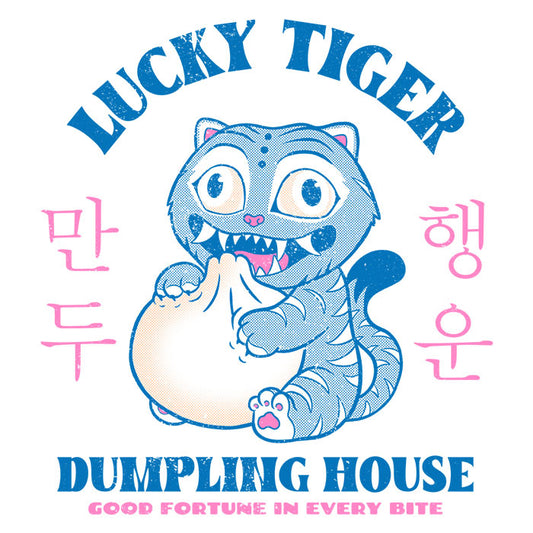Lucky Tiger Dumpling House - 3/4 Sleeve Raglan T-Shirt