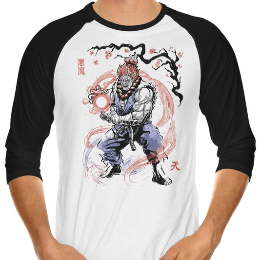 Master of the Fist Sumi-e - 3/4 Sleeve Raglan T-Shirt