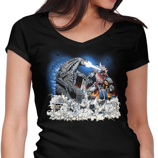 Mega Kaiju Battle - Women's V-Neck