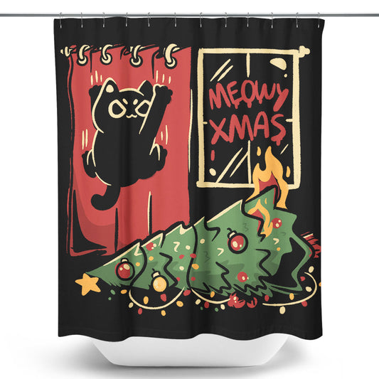 Meowy Xmas - Shower Curtain