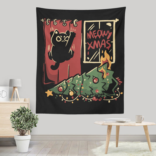 Meowy Xmas - Wall Tapestry
