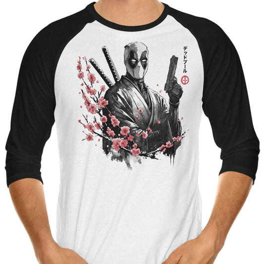 Merc Portrait Sumi-e - 3/4 Sleeve Raglan T-Shirt