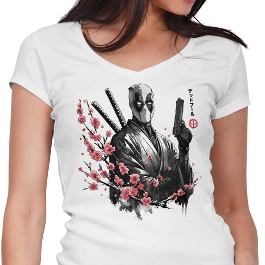 Merc Portrait Sumi-e - Women's V-Neck