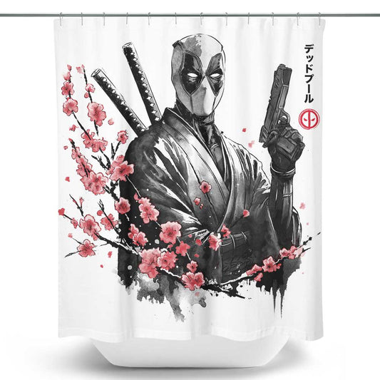 Merc Portrait Sumi-e - Shower Curtain