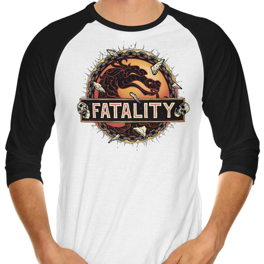 Mortal Fatality - 3/4 Sleeve Raglan T-Shirt