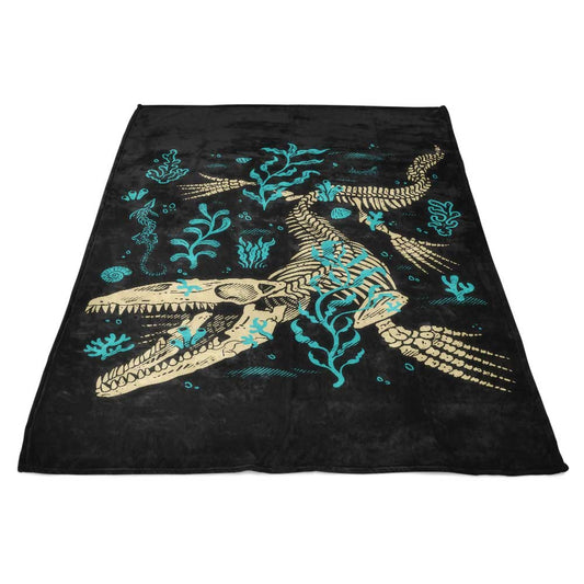 Mosasaurus Fossils - Fleece Blanket