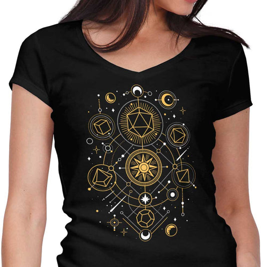 Mystical Dice Chart - Women's V-Neck