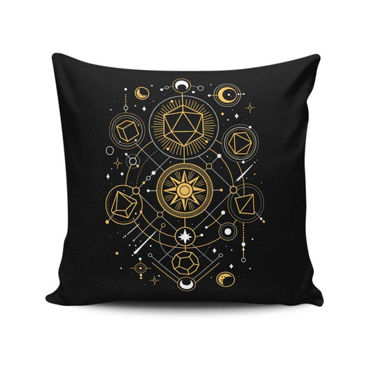 Mystical Dice Chart - Throw Pillow