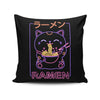 Neon Neko Ramen - Throw Pillow