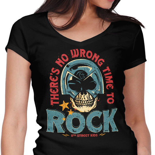 No Wrong Time to Rock - Women's V-Neck