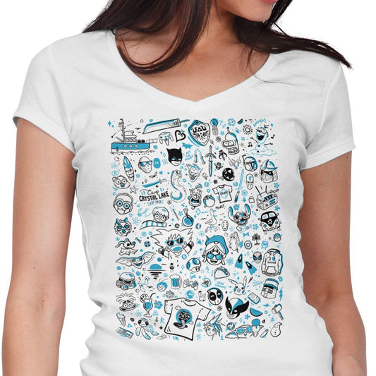 OUAT Summer Doodles - Women's V-Neck