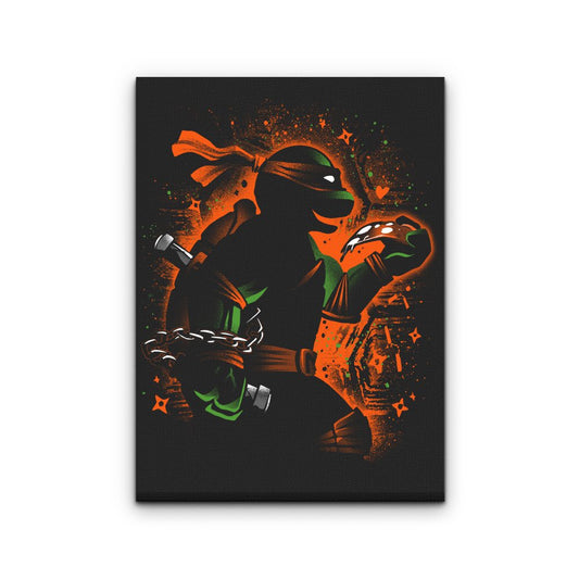 Orange Partying Ninja - Canvas Print