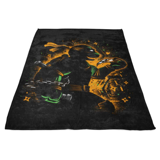 Orange Partying Ninja - Fleece Blanket