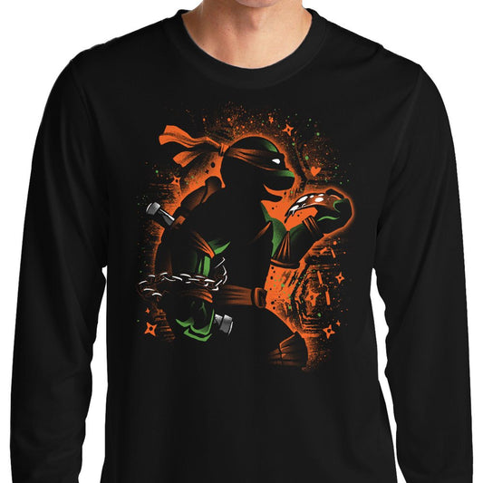 Orange Partying Ninja - Long Sleeve T-Shirt
