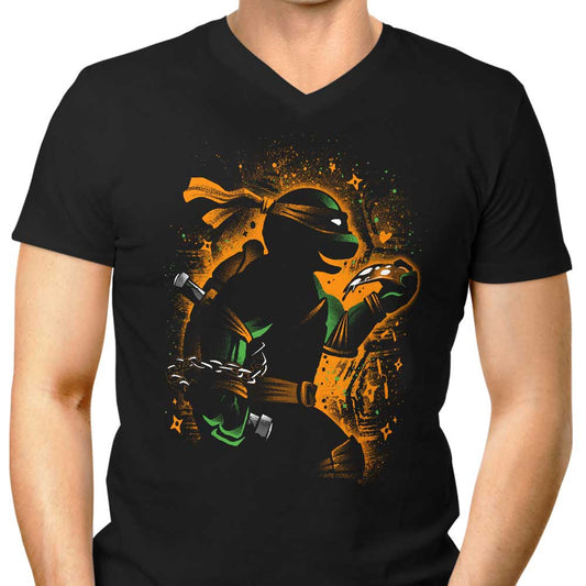Orange Partying Ninja - Men's V-Neck