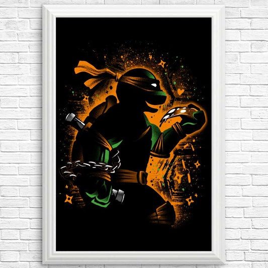 Orange Partying Ninja - Posters & Prints