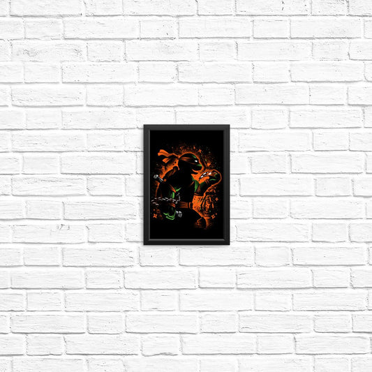 Orange Partying Ninja - Posters & Prints
