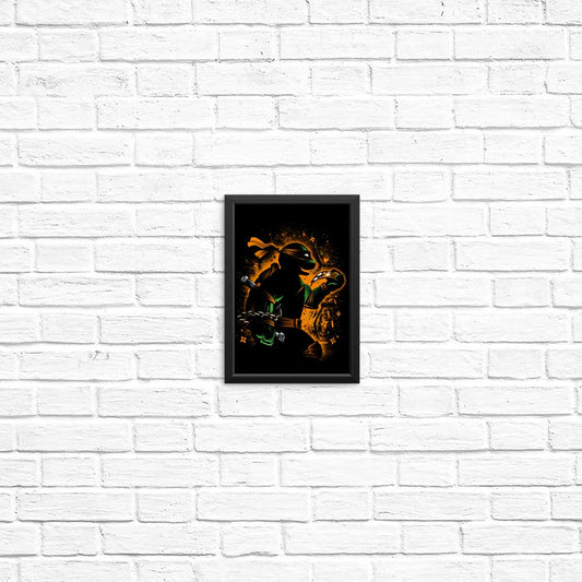 Orange Partying Ninja - Posters & Prints