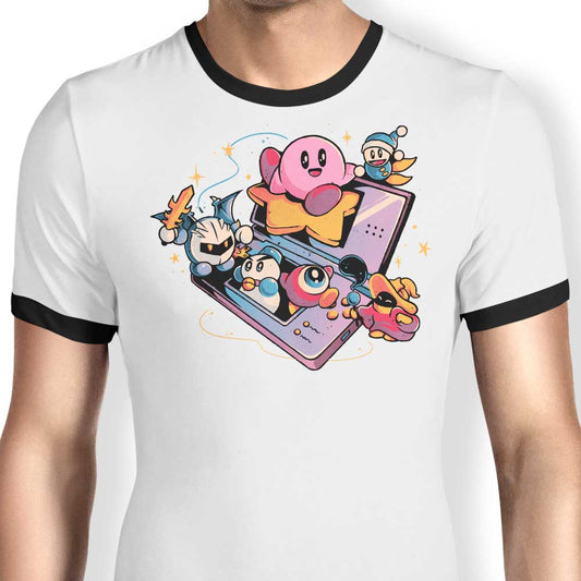 Pink Blob Game - Ringer T-Shirt