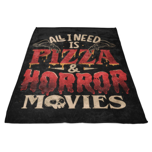 Pizza and Horror - Fleece Blanket