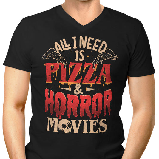 Pizza and Horror - Men's V-Neck