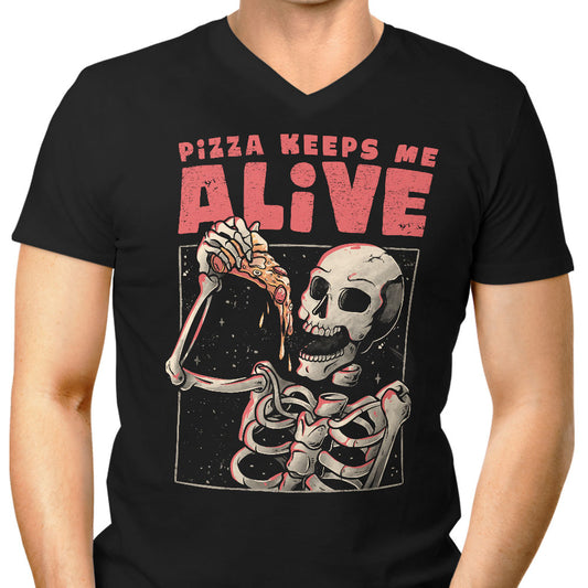 Pizza Keeps Me Alive - Men's V-Neck