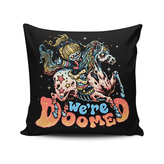 Rainbow Doom - Throw Pillow