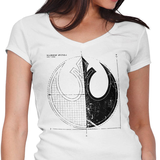 Rebellion Blueprint (Alt) - Women's V-Neck