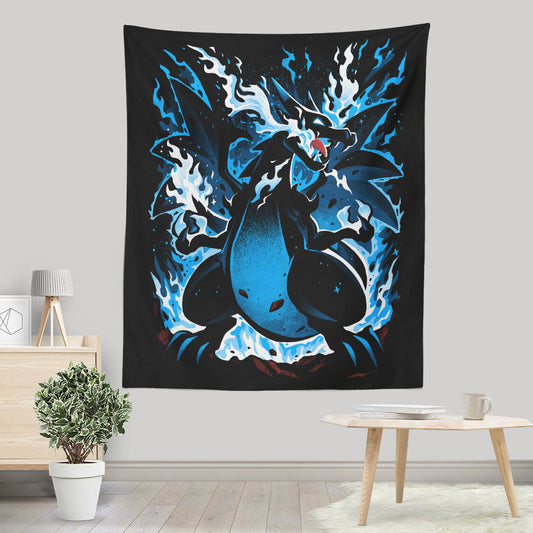 Roaring Blue Flames - Wall Tapestry