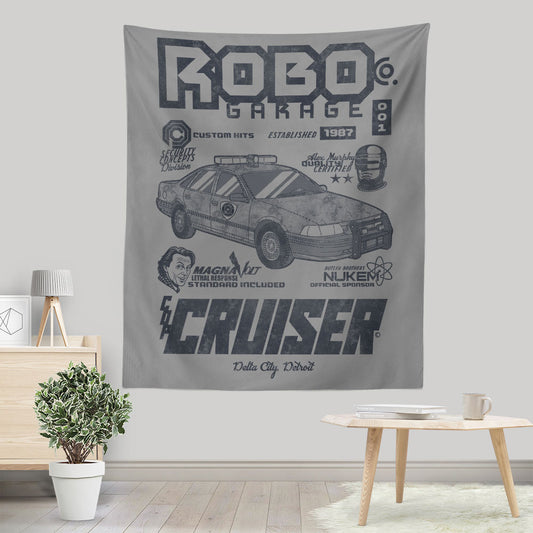 Robo Garage - Wall Tapestry