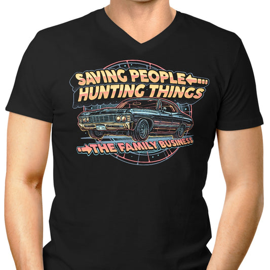 Saving People, Hunting Things - Men's V-Neck