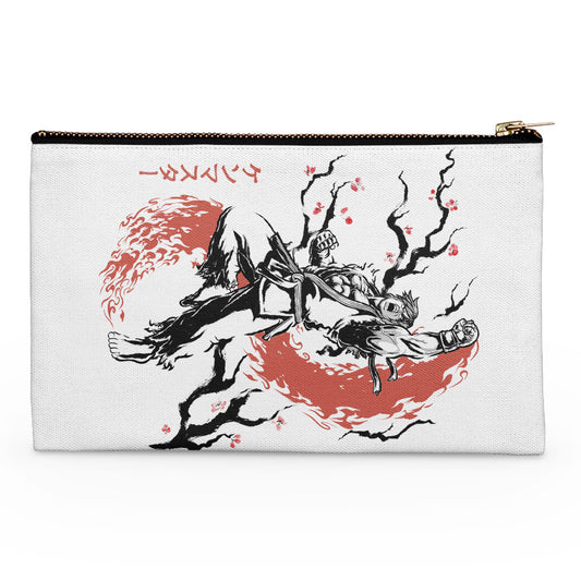 Scarlet Flame Sumi-e - Accessory Pouch