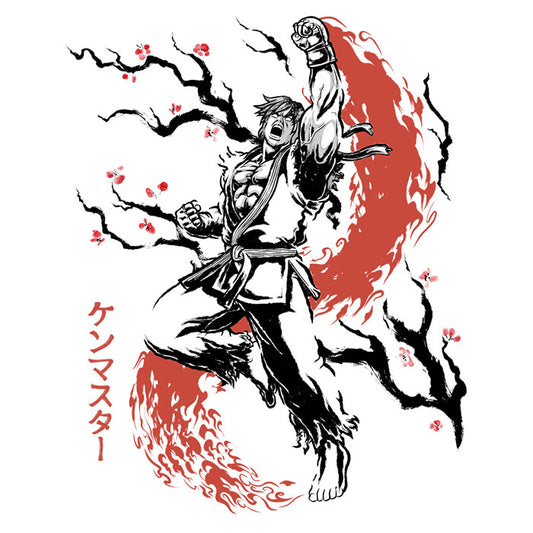 Scarlet Flame Sumi-e - Men's Apparel