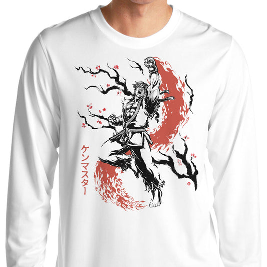 Scarlet Flame Sumi-e - Long Sleeve T-Shirt