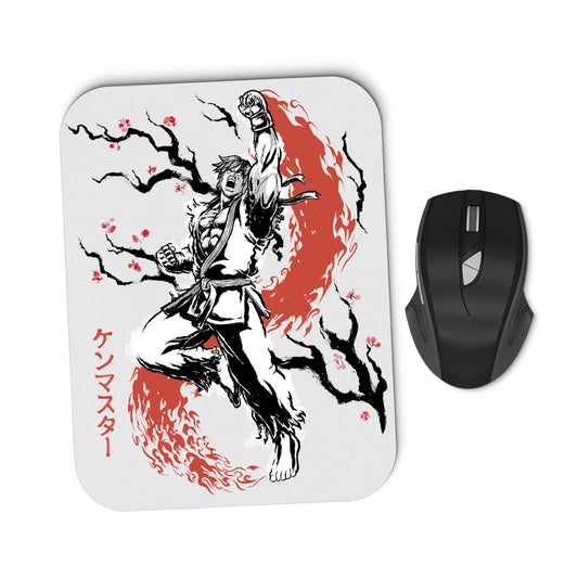 Scarlet Flame Sumi-e - Mousepad