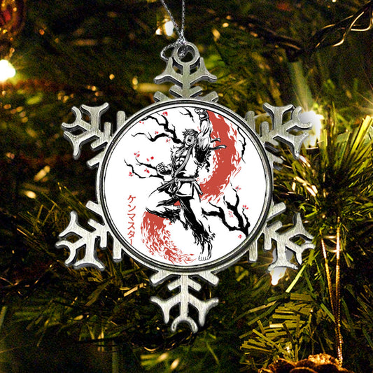 Scarlet Flame Sumi-e - Ornament