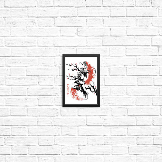 Scarlet Flame Sumi-e - Posters & Prints